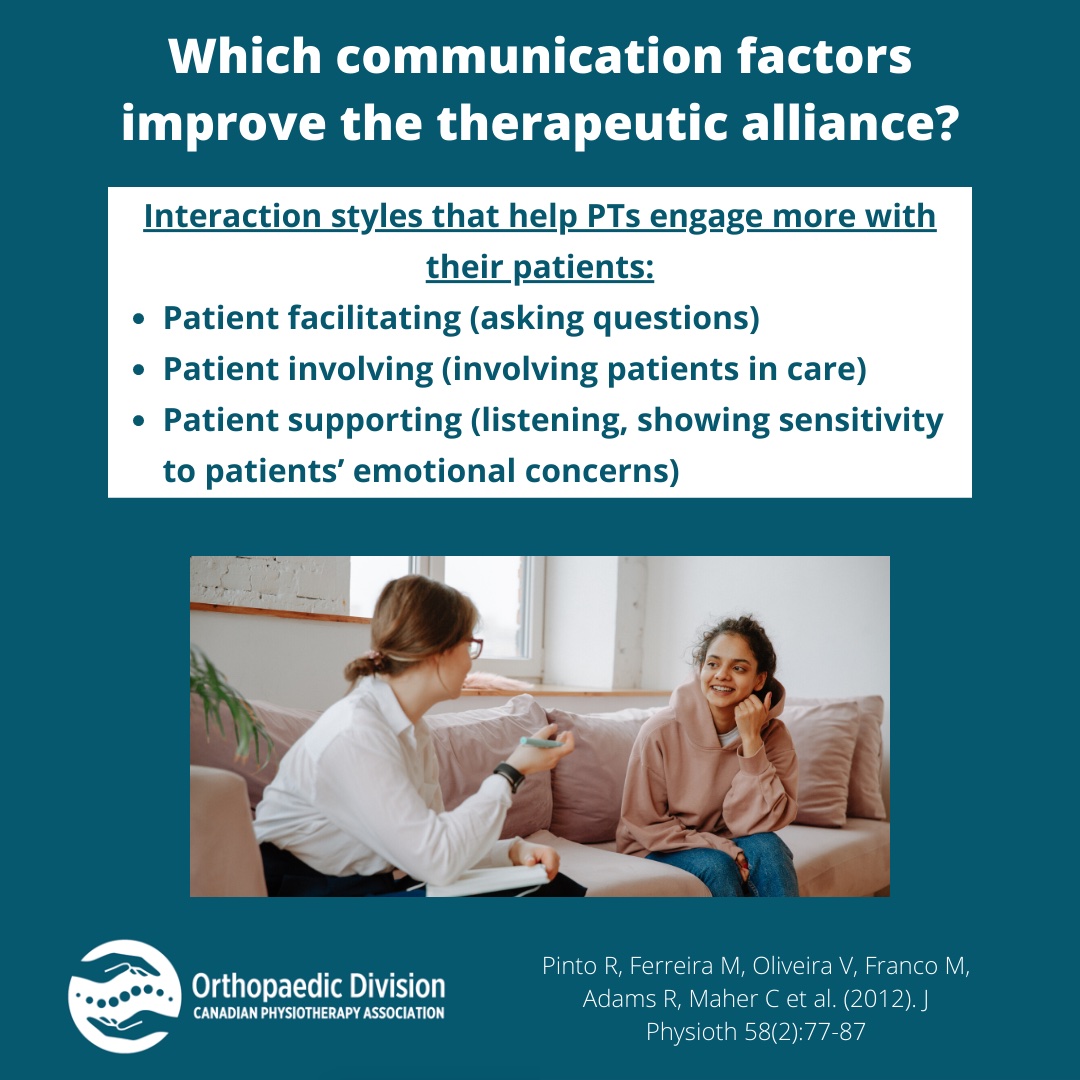 Communication and the Therapeutic Alliance National Orthopaedic