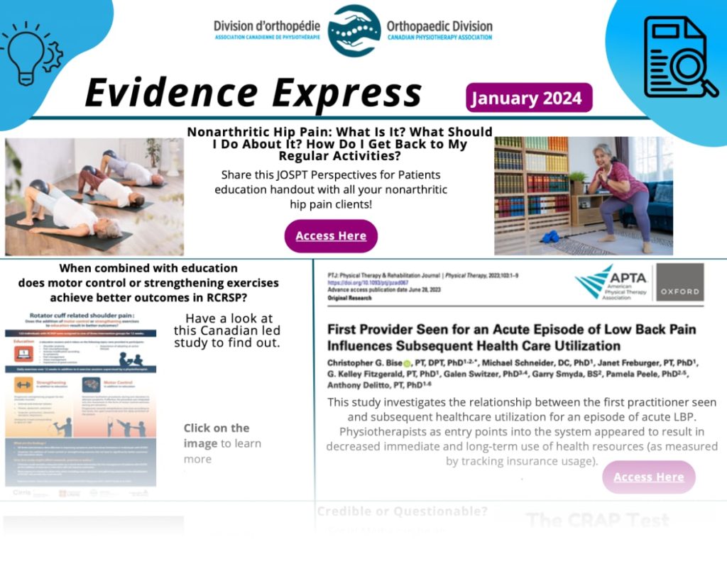 January Evidence Express - National Orthopaedic Division of the ...