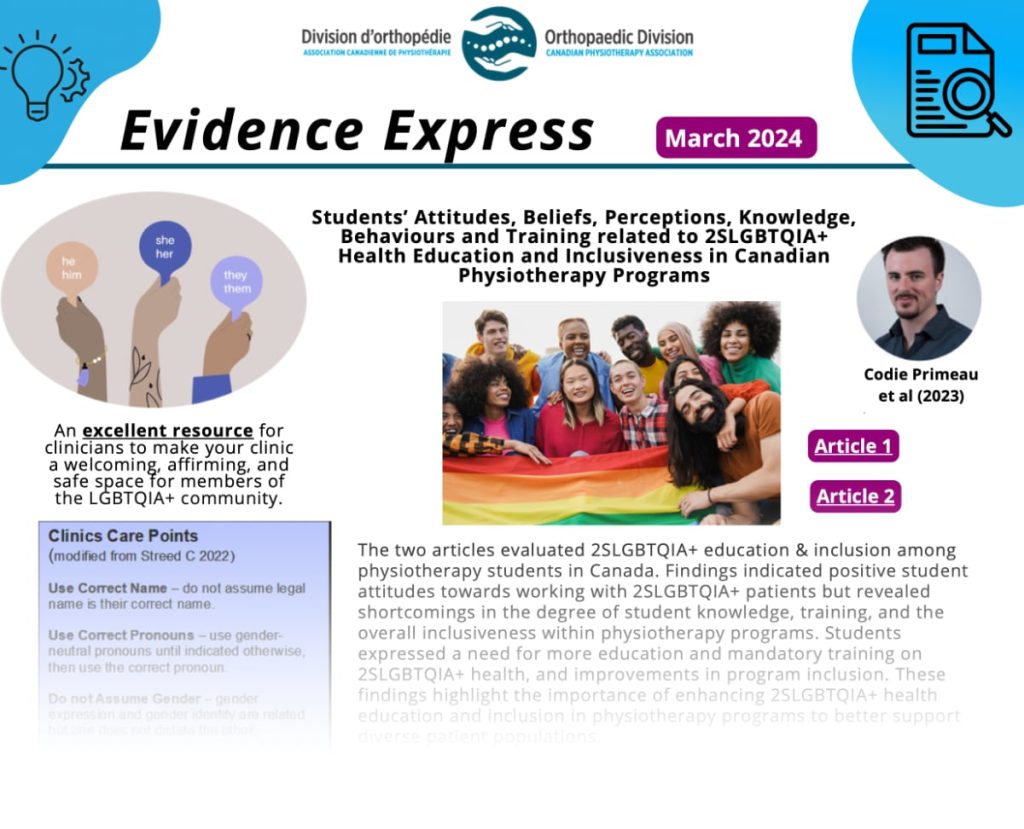 March Evidence Express - National Orthopaedic Division of the Canadian ...