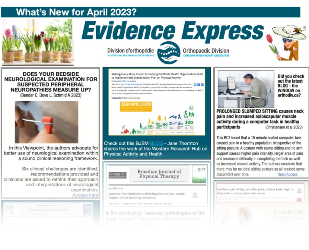April Evidence Express - National Orthopaedic Division of the Canadian ...