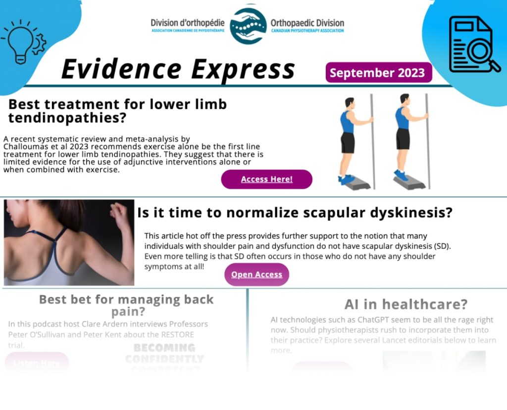 September Evidence Express - National Orthopaedic Division of the ...