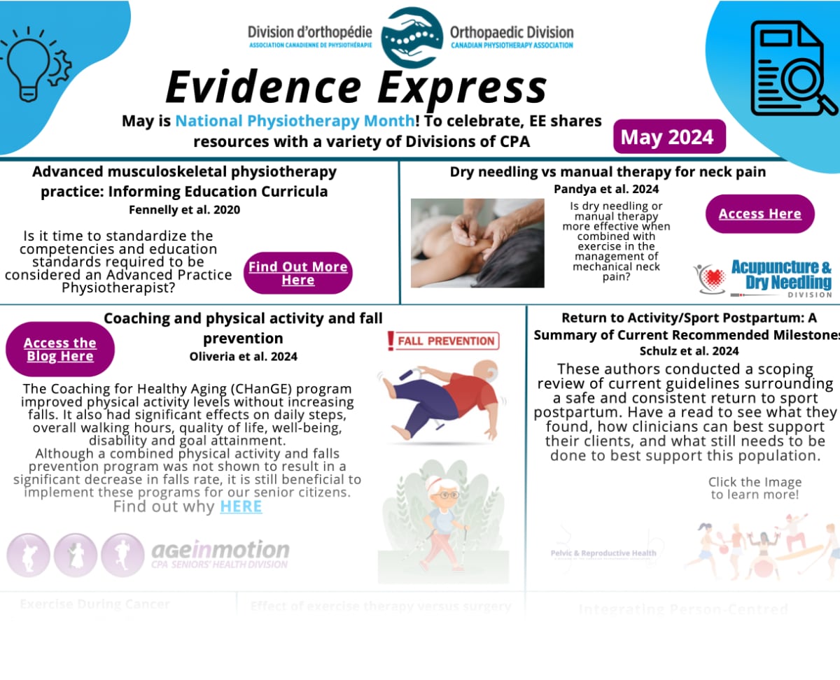 May Evidence Express - National Orthopaedic Division of the Canadian ...