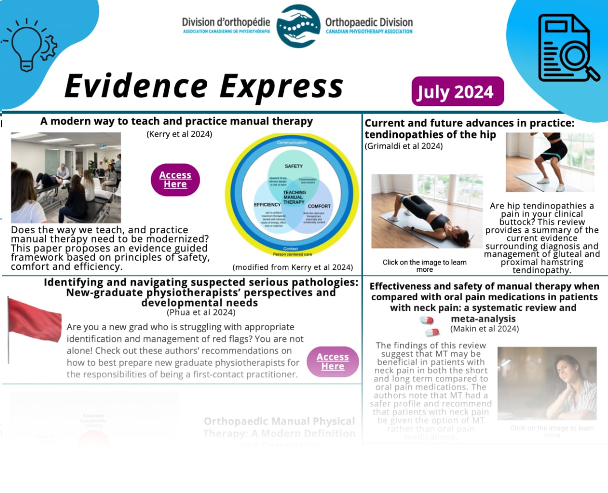 July Evidence Express - National Orthopaedic Division of the Canadian ...